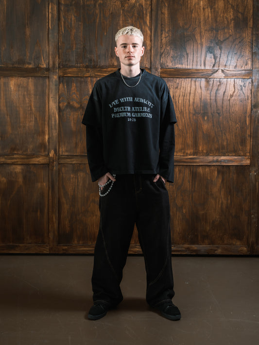 LWA DOUBLE LONGSLEEVE FADED BLACK